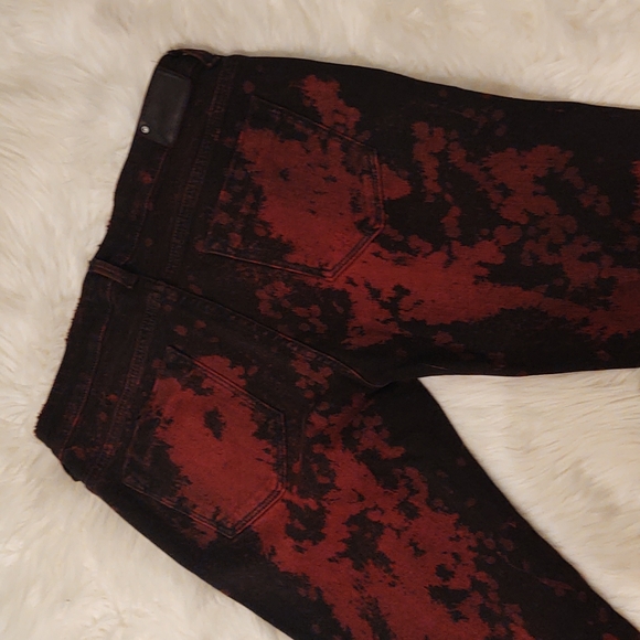 ZARA | NWT Rare Red Wash Distressed Black Skinny Jeans - Picture 3 of 6